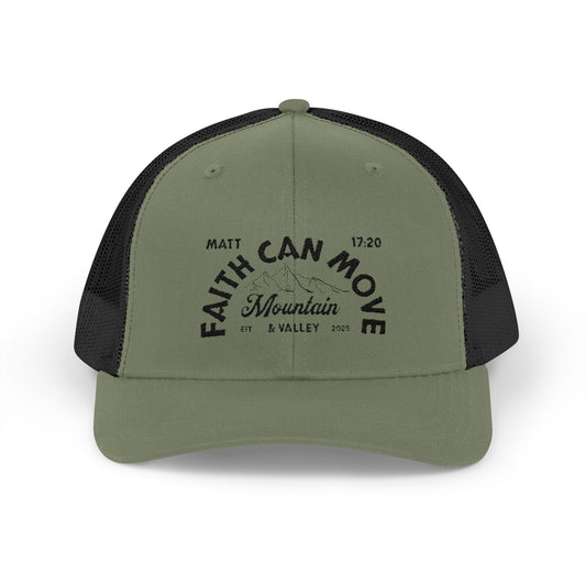 "Faith Can Move Mountains" Embroidered Matt 17:20 Hat
